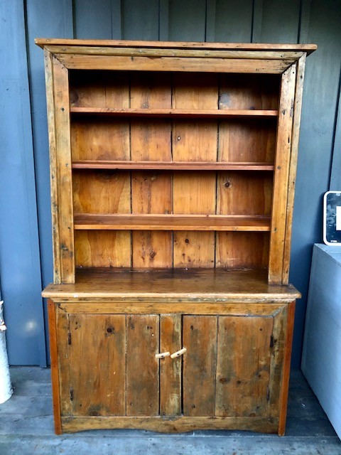 two door kitchen cabinet with three shelves