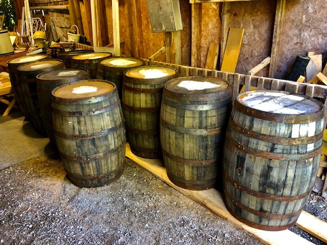 photo of wooden barrels