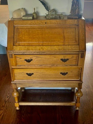 two drawer wooden cabinet