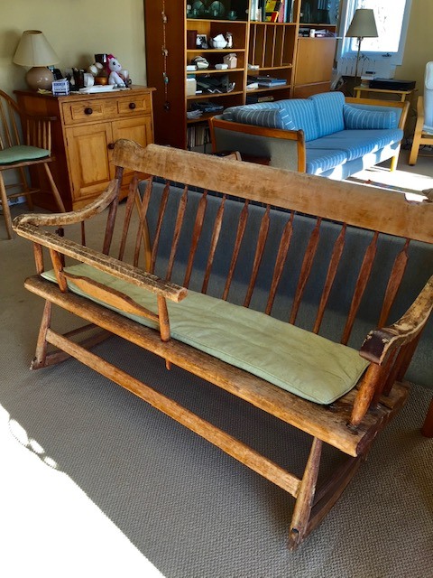 wooden rocker bench