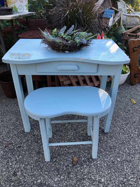 wooden stool and study bench