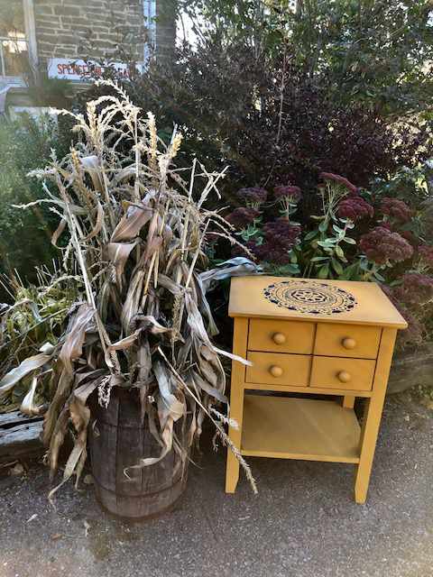 bedside table with 4 small drawers