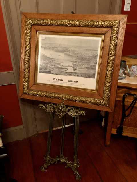 old aerial photo of ottowa in a wooden frame