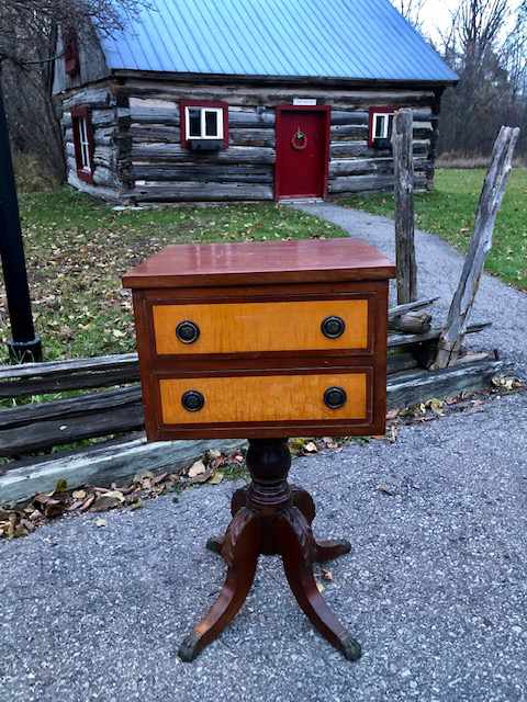 two drawer square table