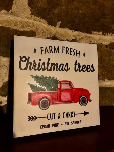 farm fresh christmas trees sign