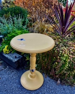 small round wooden table