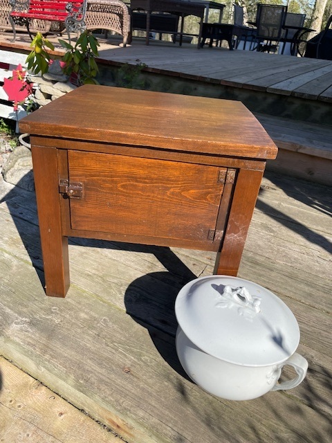 Wooden table with storage