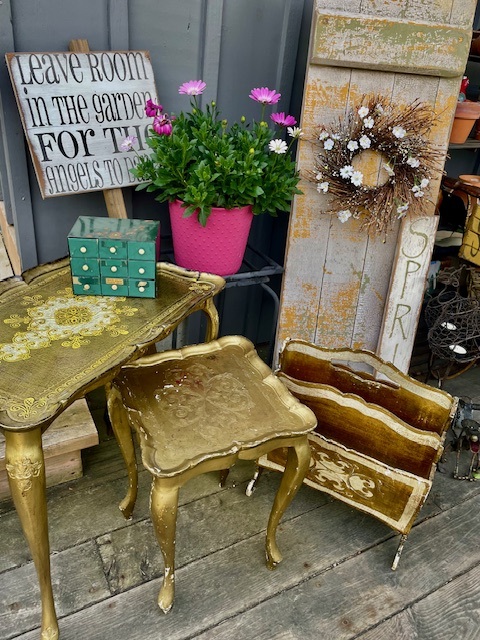 Old wooden stools